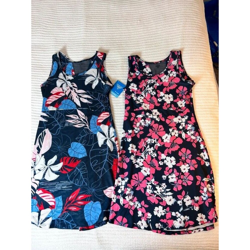 New 2x Columbia PFG Omni Freezer III Dress Women M Floral Gorpcore Outdoor Fish